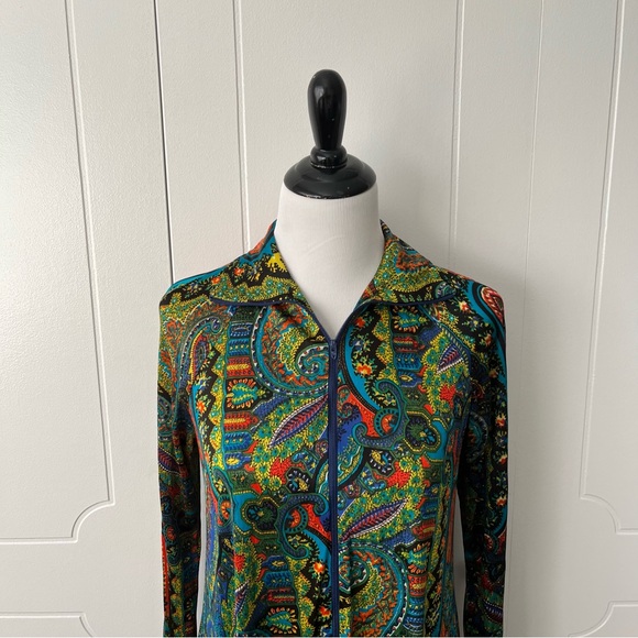 70s Multicolor Paisley Maxi Dress - Picture 10 of 10